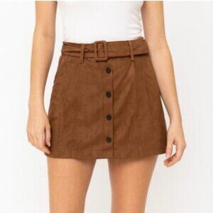 Forever 21 Brown Belted Mini Skirt